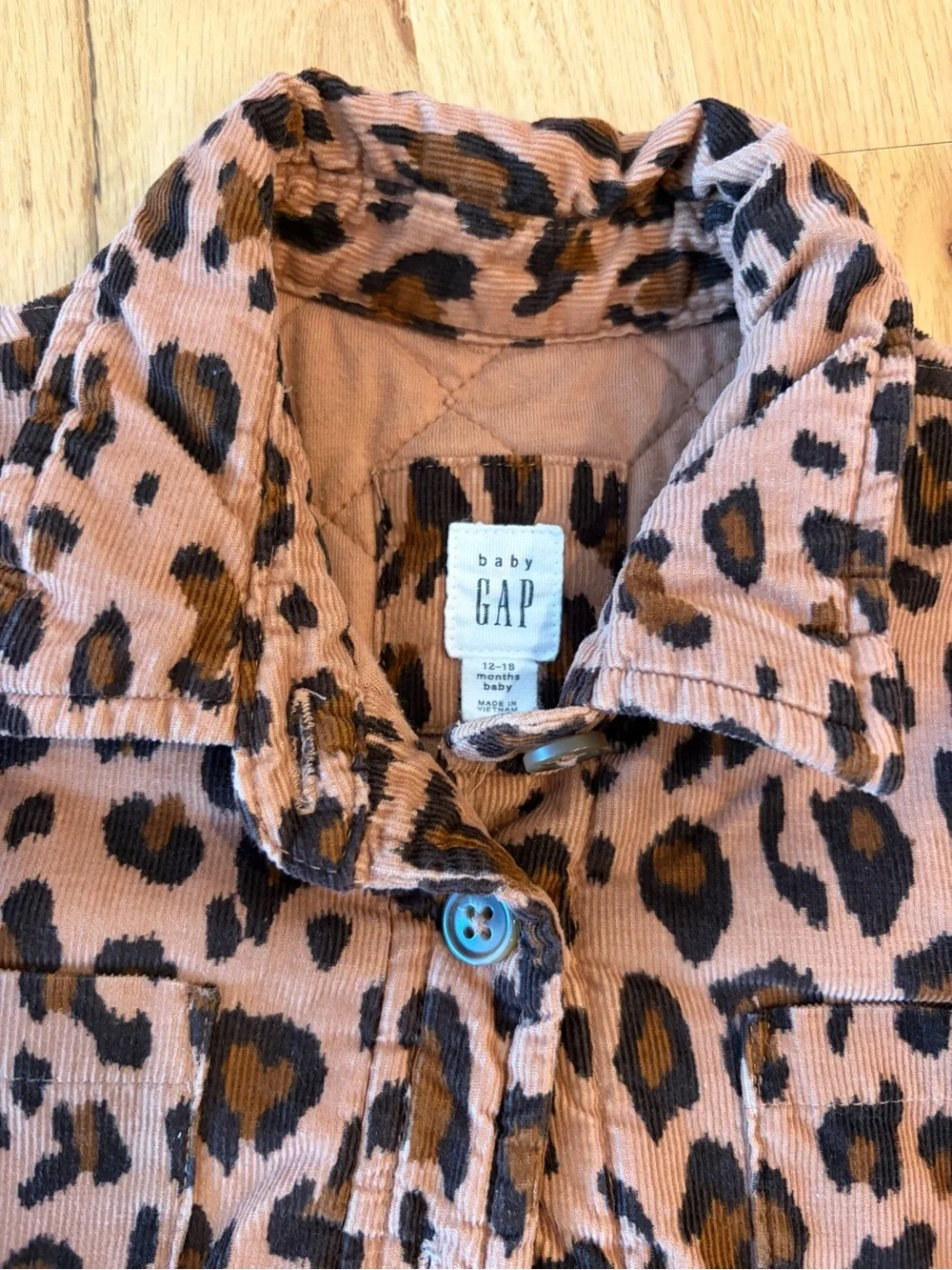 GAP Leopard Print Button-Front Shirt in Brown and Black